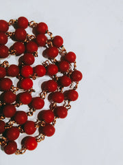 54 Beads Red Pearl Necklace - Chanting Mantra, Chanting Mala, Jaap Mala, Daily Use, Jaap Pooja, For Men & Women, Indian Maala| OGOC