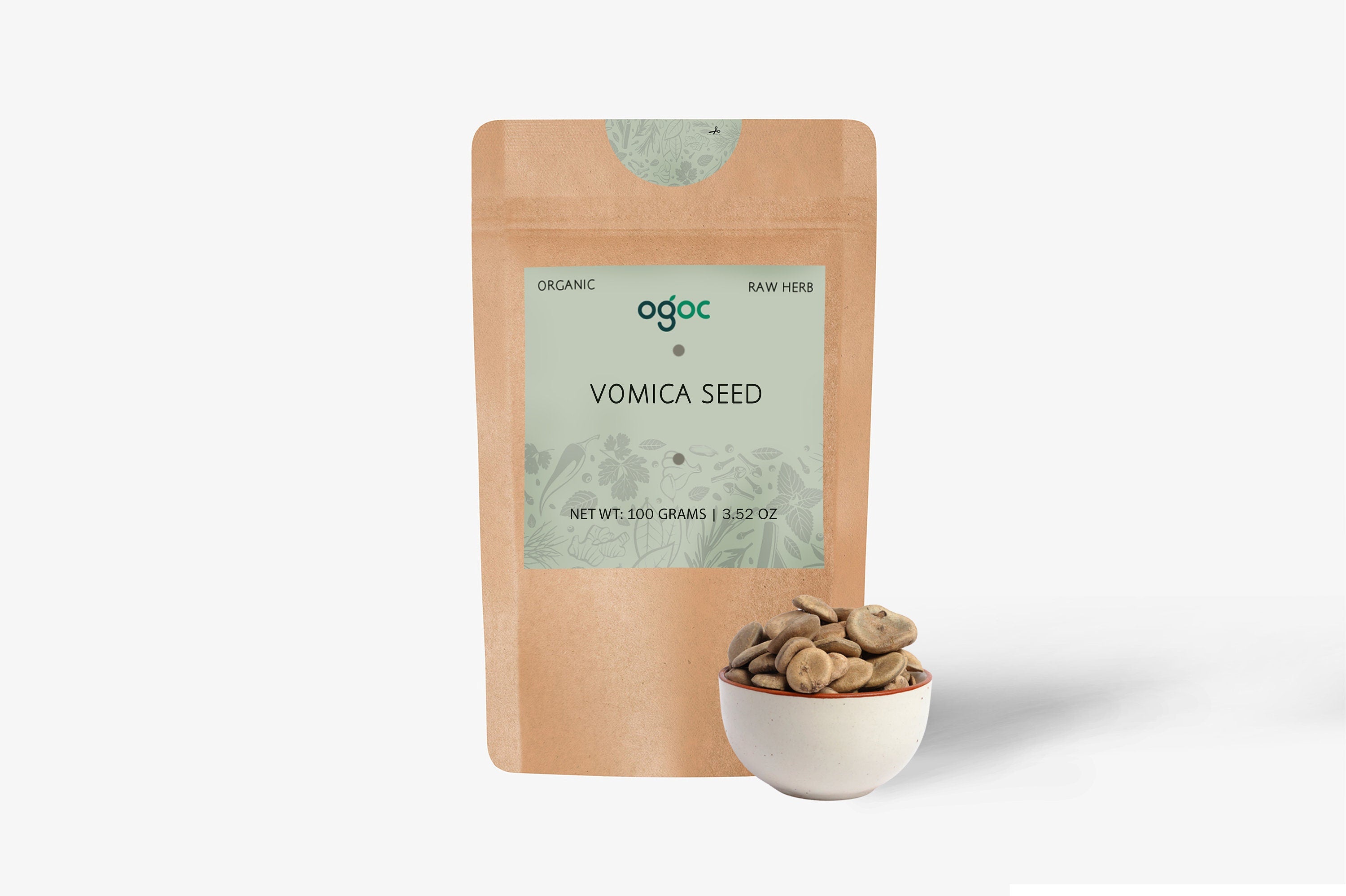 Organic Kuchla Seeds (Strychnos Nux-vomica) - Kanjira kuru Kuchla Seeds Nux Vomica Seed Seeds for Traditional Use| OGOC