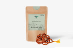 108+1 Indian Rudraksha Mala with Guru Beads - 5 Mukhi 5 Faces, Lord Shiva's Rosary Jaap Mala Yoga, Meditation, Prayer Pocket Mala, Bracelet