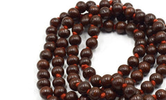 Indian Origin Red Sandalwood Mala - Red Lal Chandan Mala, Genuine 108+1 Beads, Jaap Mala, Pocket Mala, Yoga Prayer, Healing Meditation| OGOC