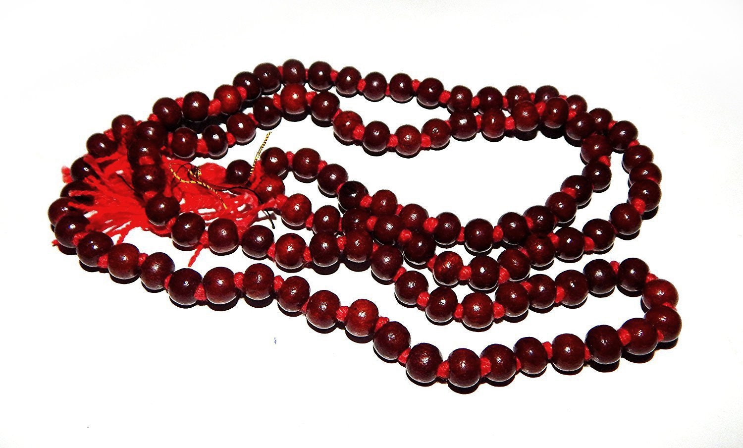 Indian Origin Red Sandalwood Mala - Red Lal Chandan Mala, Genuine 108+1 Beads, Jaap Mala, Pocket Mala, Yoga Prayer, Healing Meditation| OGOC