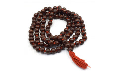 Indian Origin Red Sandalwood Mala - Red Lal Chandan Mala, Genuine 108+1 Beads, Jaap Mala, Pocket Mala, Yoga Prayer, Healing Meditation| OGOC