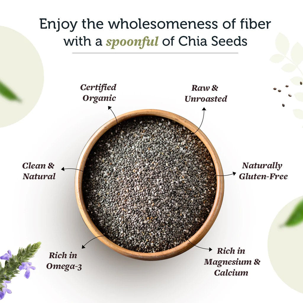 Organic Chia Seeds - For Weight Loss, Down To Earth Foods, Improves Digestive Health, Natural Black Chia seeds| OGOC