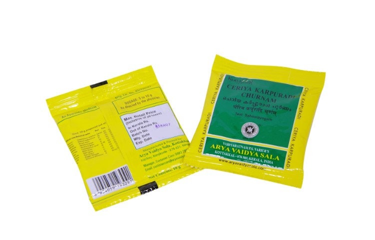 Cheriya Karpuradi Churnam (Pack Of 3) - Cinnamomum Camphora, Cough, Asthma, Dyspepsia, Nausea And Vomiting, Kottakkal Ayurveda Sala| OGOC