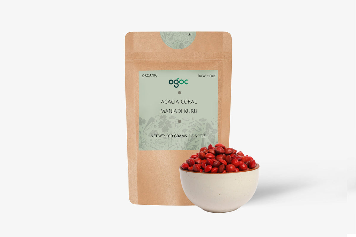Lucky Seeds Collection: Acacia Coral, Manjadi Kuru, Adenanthera Pavonina, Red Sandalwood, Red Bead Wood Saga, and Red Chirmi Beads,| OGOC