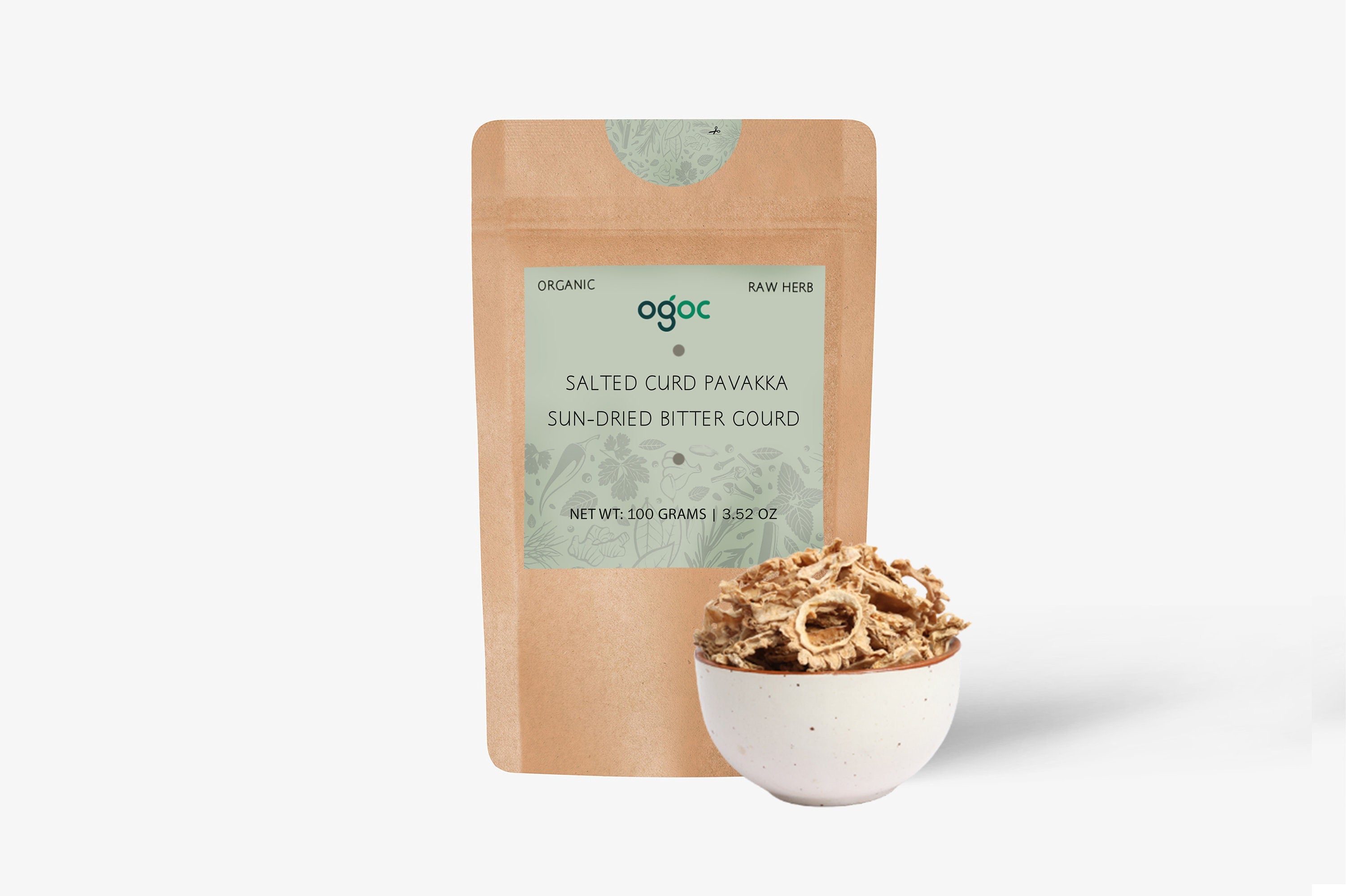 Salted Curd Pavakka: Pure Preserve, Sun-Dried Bitter Gourd (Kondattam Pavakka) - Preservative-Free Deligh| OGOC