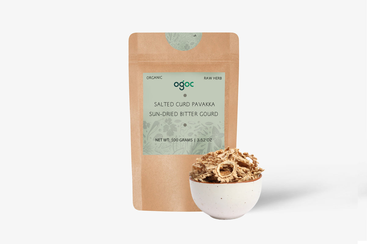 Salted Curd Pavakka: Pure Preserve, Sun-Dried Bitter Gourd (Kondattam Pavakka) - Preservative-Free Deligh| OGOC
