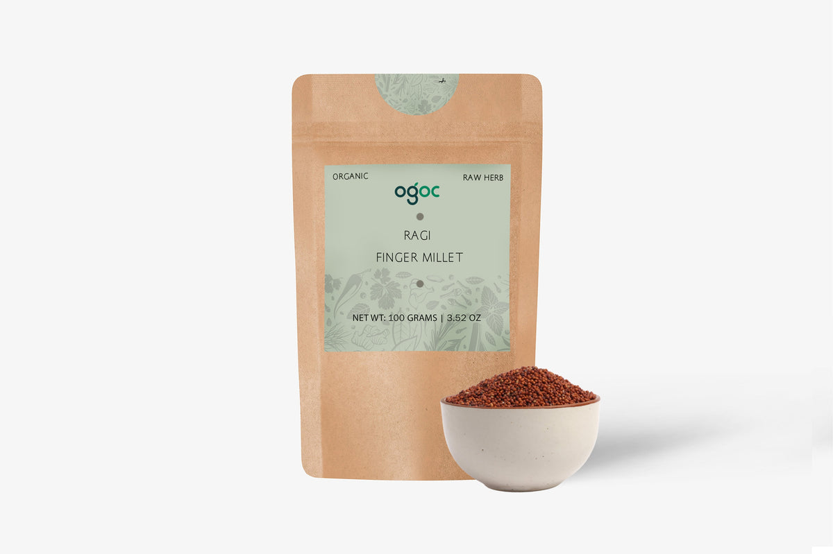 Ragi Finger Millet Nachni Mandua Whole Grain Superfood Natural Ingredient Premium Quality Gluten Free Healthy Eating Cooking Nutrition | OGOC