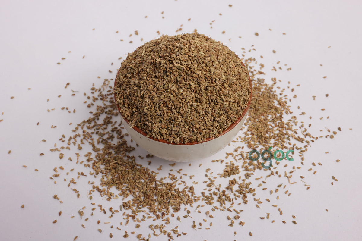 Organic Carom Seeds , Bishop's Seed, Ajmo, Jowan, Ajamoda, Omum, Jawind, ajwain seeds or ajowan caraway| OGOC