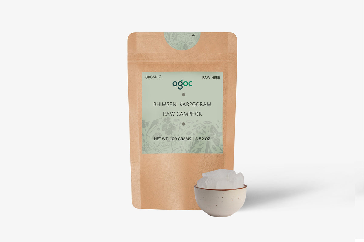 Bhimseni Pacha Karpooram: Versatile Edible Raw Camphor - Enhance Flavor, Delightful Fragrance, Culinary and Cosmetic Uses| OGOC
