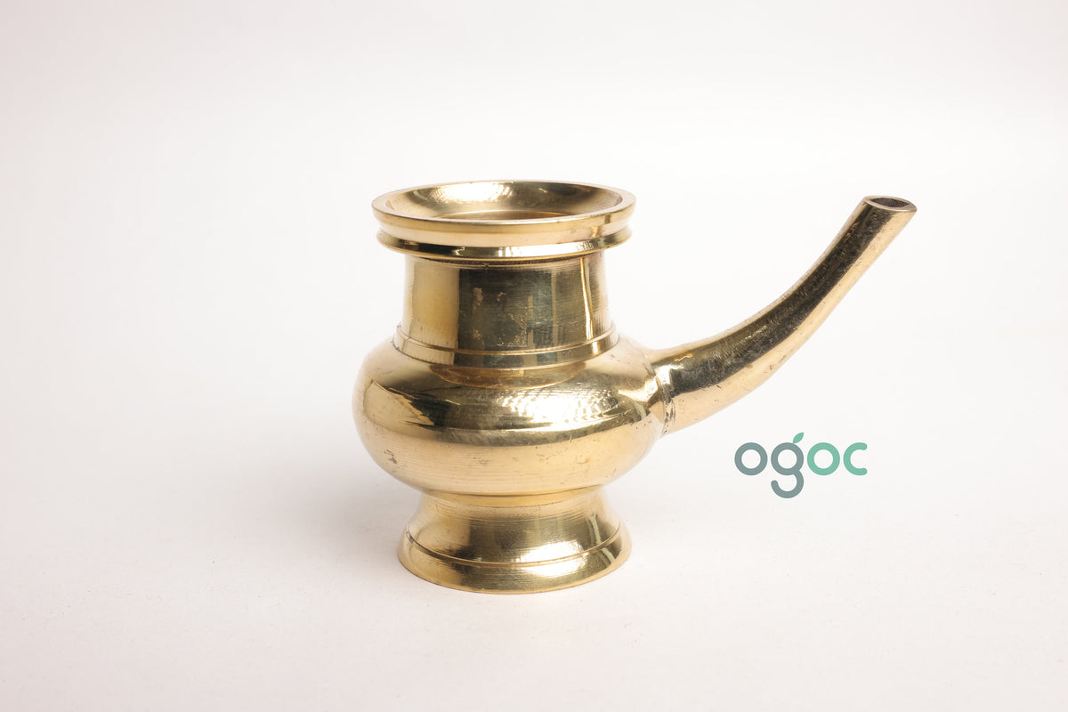 Traditional Kerala Brass Kindi Small - Kerala Handmade Vessel for Pooja| OGOC