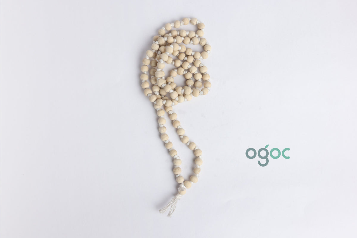 Indian Original Tulsi Mala (108+1 Beads) - Tulasi Holy Basil Vaishnav Iskcon Mala, Rosary Yoga Prayer, Healing Meditation, Japa Yoga| OGOC