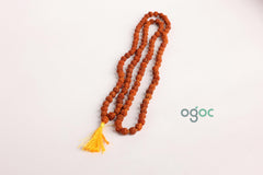 108+1 Indian Rudraksha Mala with Guru Beads - 5 Mukhi 5 Faces, Lord Shiva's Rosary Jaap Mala Yoga, Meditation, Prayer Pocket Mala, Bracelet