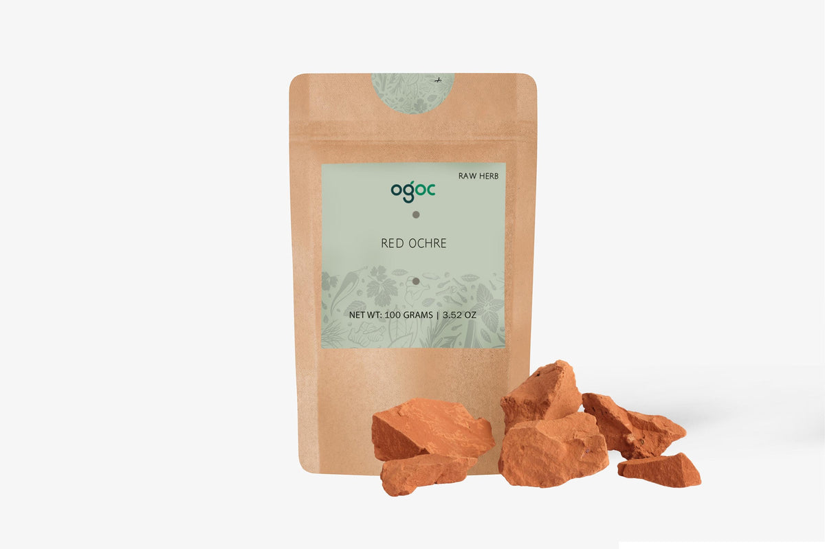 Kaavi Manne Red Ochre Natural Pigment Powder Kaavi Kal Gerumitti Kemmannu Multi Use Herbal Mineral | OGOC
