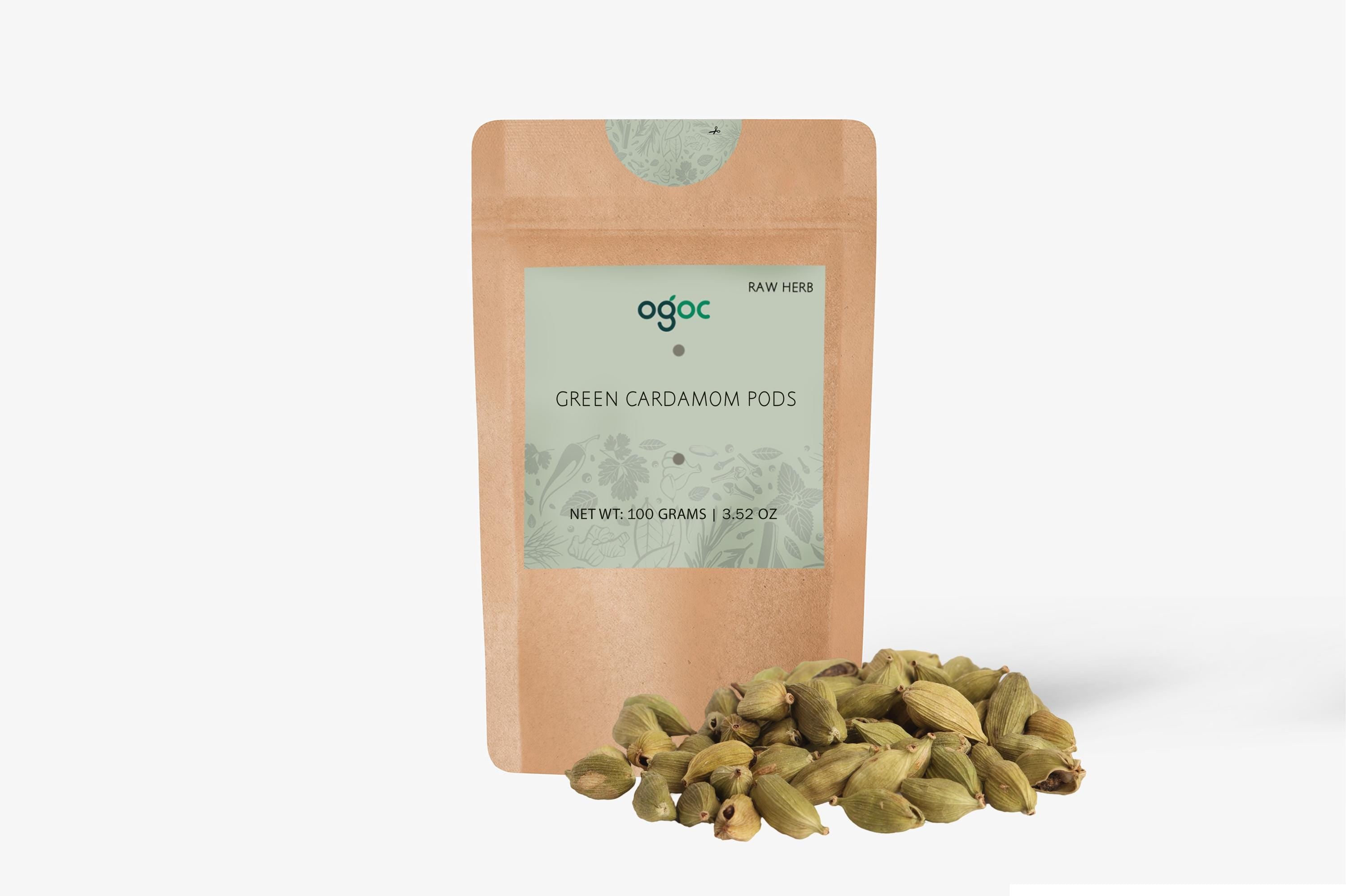 Organic Green Cardamom Pods - Cooking Ingredient, Culinary Uses, Adds Flavour And Aroma, Indian Cooking Ingredient| OGOC